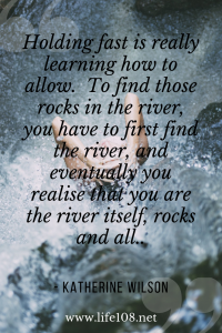 Holding fast is really learning how to allow.  To find those rocks in the river, you have to first find the river, and eventually you realise that you are the river itself, rocks and all.