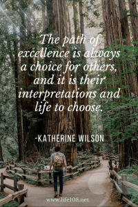 The path of excellence is always a choice for others, and it is their interpretations and life to choose.